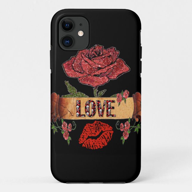 RAB Rockabilly Roses, Love & Lipstick Case-Mate iPhone Case (Back)