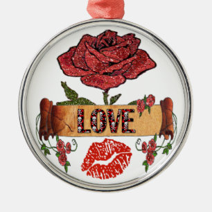 RAB Rockabilly Roses, Love & Lipstick Metal Tree Decoration