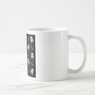 RAB Rockabilly Skulls and Cherries on Black Coffee Mug