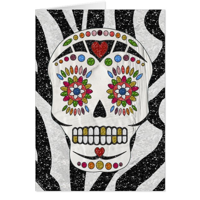 RAB Rockabilly Sugar Skull on Zebra Print (Front)