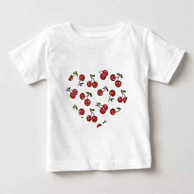 RAB Rockabilly Very Cherry Cherries On White Baby T-Shirt (Front)