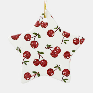RAB Rockabilly Very Cherry Cherries On White Ceramic Tree Decoration