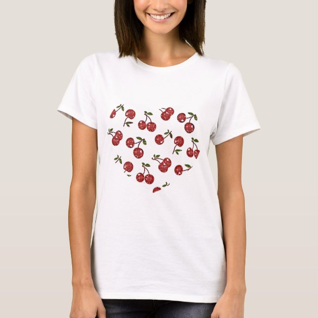 RAB Rockabilly Very Cherry Cherries On White T-Shirt (Front)