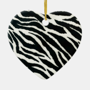 RAB Rockabilly Zebra Print Black & White Ceramic Tree Decoration