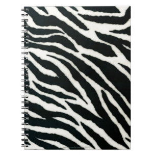 RAB Rockabilly Zebra Print Black & White Spiral Notebook