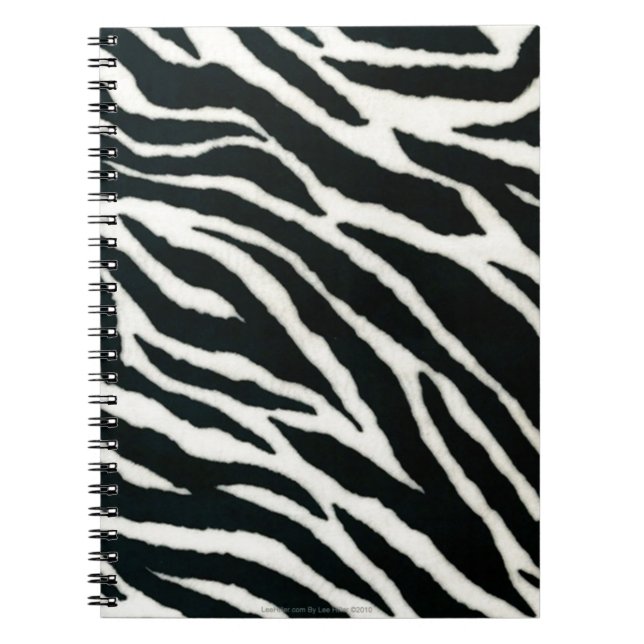 RAB Rockabilly Zebra Print Black & White Spiral Notebook (Front)