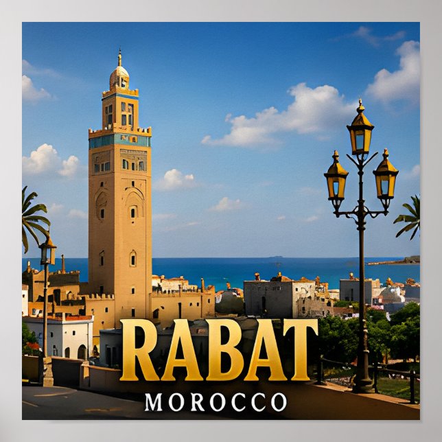 Rabat Hassan Tower and Atlantic Elegance Poster (Front)