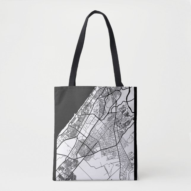 Rabat Morocco City Map Tote Bag (Front)