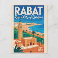 Rabat Morocco Retro Travel Poster Art Print