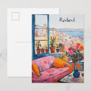 Rabat Morocco Travel City Painting Aesthetic Postcard