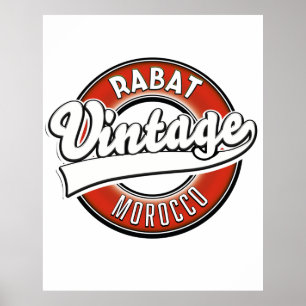 Rabat morocco vintage logo poster