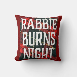 Rabbie Burns Night Quote on Varicolored Background Cushion
