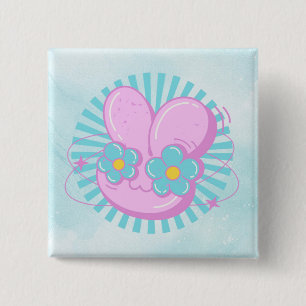 Rabbit 15 Cm Square Badge