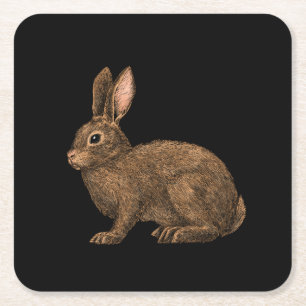 Rabbit 2 square paper coaster