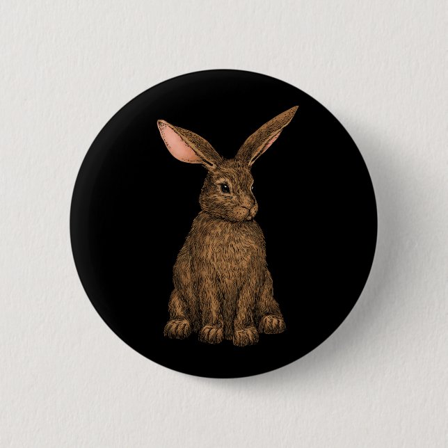 Rabbit 3 6 cm round badge (Front)