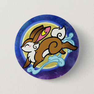rabbit 6 cm round badge