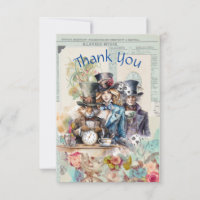 Rabbit, Alice and Mad Hatter in Top Hats