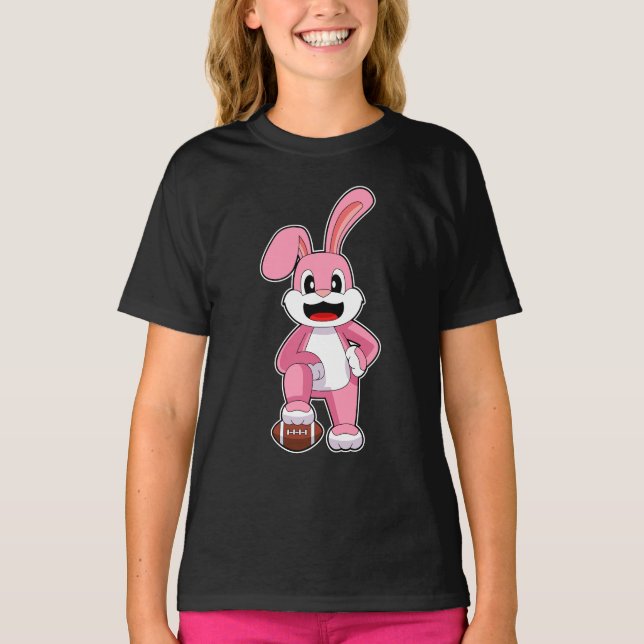 Rabbit American Football Sports T-Shirt (Front)