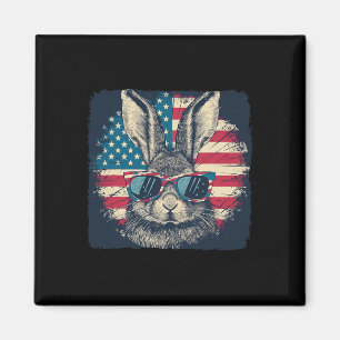 Rabbit American Patriot 4th Of July Gift Lover  Magnet