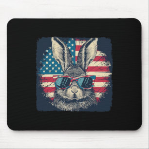 Rabbit American Patriot 4th Of July Gift Lover Mouse Pad