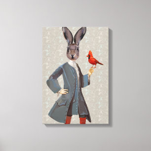 Rabbit And Bird Canvas Print