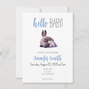 Rabbit and Bunny Baby Shower Invitation