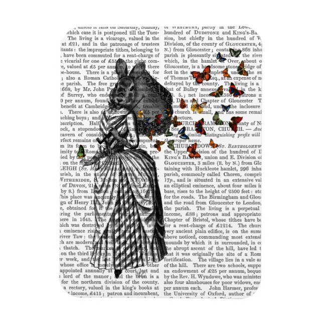 Rabbit and Butterfly Parasol 2 Magnet (Vertical)
