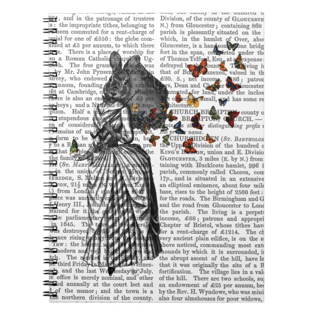 Rabbit and Butterfly Parasol 2 Spiral Notebook (Front)