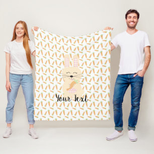 Rabbit and carrots fleece blanket