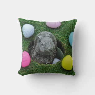 Rabbit and coloured Golf Balls Cushion