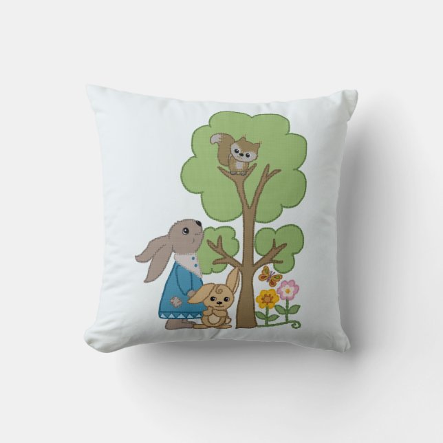 rabbit and squirrel cushion (Front)