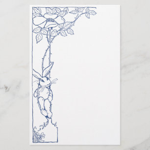 Rabbit and Wild Rose Stationery