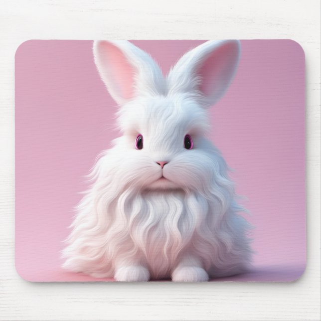 Rabbit, Angora,animal  Mouse Pad (Front)