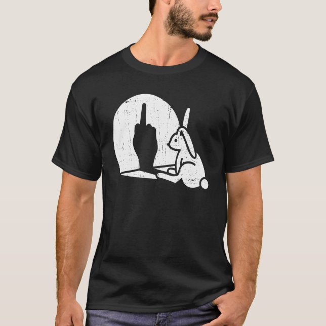 Rabbit Animal Bunny  Shadow Play Pun T-Shirt (Front)
