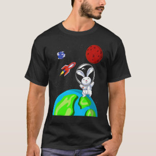 Rabbit Animal  Outer Space Rocket Astronaut Bunny T-Shirt