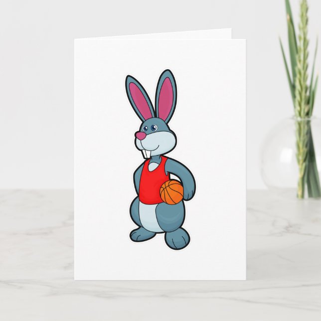 Rabbit as Basketball player with Basketball Card (Front)