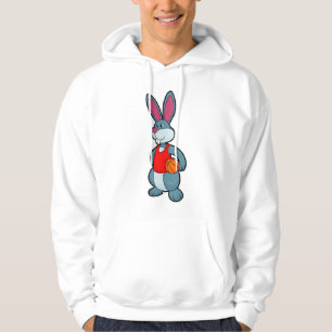 Rabbit as Basketball player with Basketball Hoodie