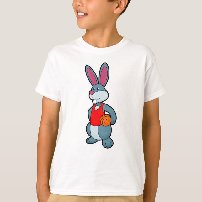 Rabbit as Basketball player with Basketball T-Shirt (Front)