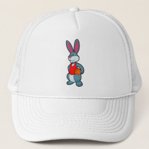 Rabbit as Basketball player with Basketball Trucker Hat