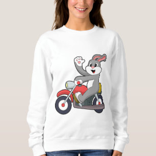 Rabbit as Biker with Motorcycle.PNG Sweatshirt