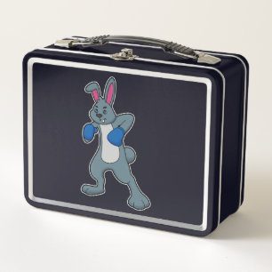 Rabbit as Boxer with Boxing gloves Metal Lunch Box