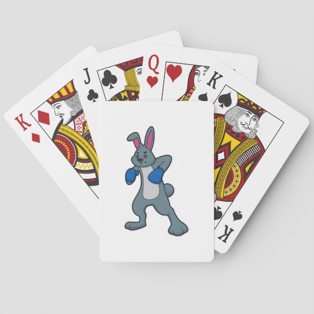 Rabbit as Boxer with Boxing gloves Playing Cards (Back)