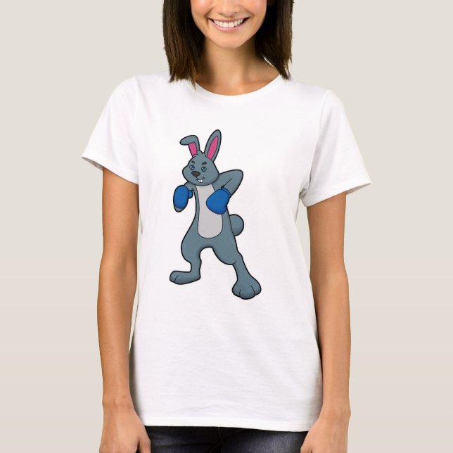 Rabbit as Boxer with Boxing gloves T-Shirt (Front)