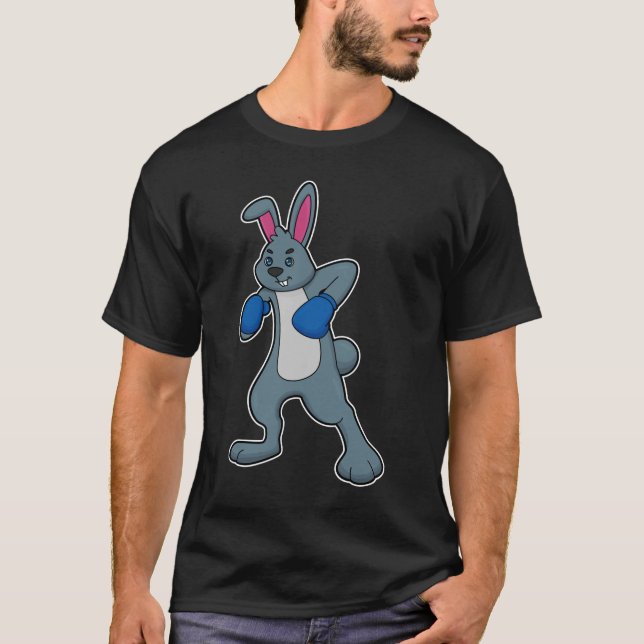 Rabbit as Boxer with Boxing gloves T-Shirt (Front)