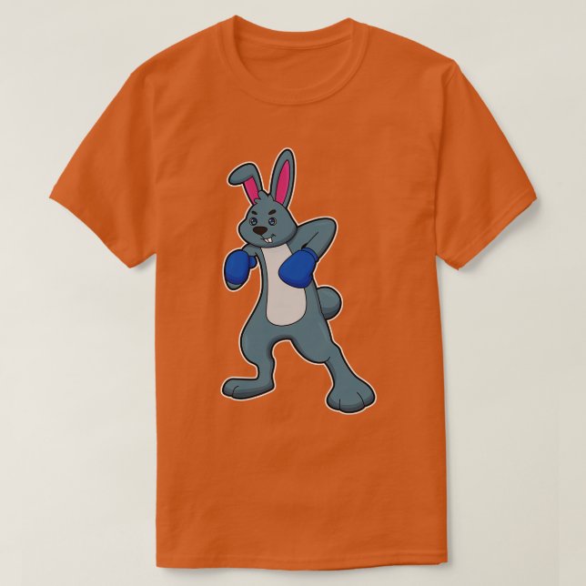 Rabbit as Boxer with Boxing gloves T-Shirt (Design Front)