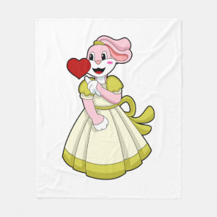 Rabbit as Bride with Wedding dress.PNG Fleece Blanket
