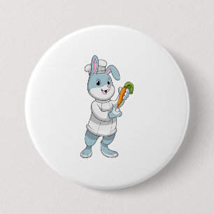 Rabbit as Cook with Carrot 7.5 Cm Round Badge