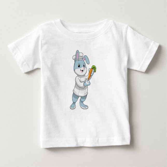 Rabbit as Cook with Carrot Baby T-Shirt (Front)
