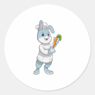 Rabbit as Cook with Carrot Classic Round Sticker