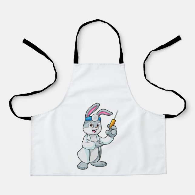 Rabbit as Doctor at Vaccination with Syringe Apron (Front)